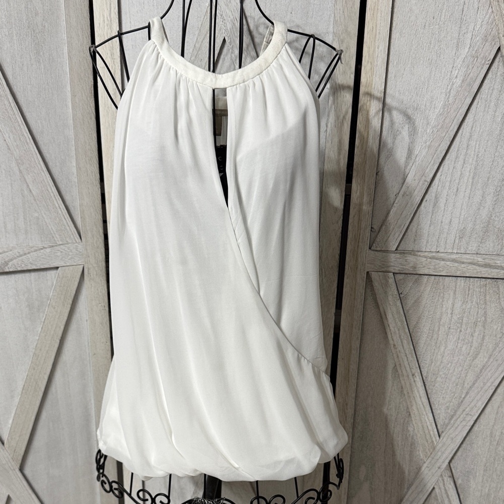 Banana Republic Elegant White Halter Blouse